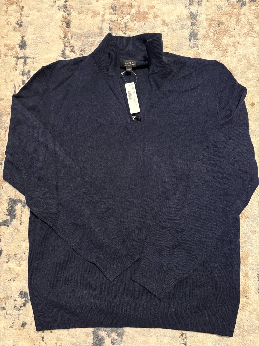 J. Crew Men's Dark Navy Half-Zip Sweater